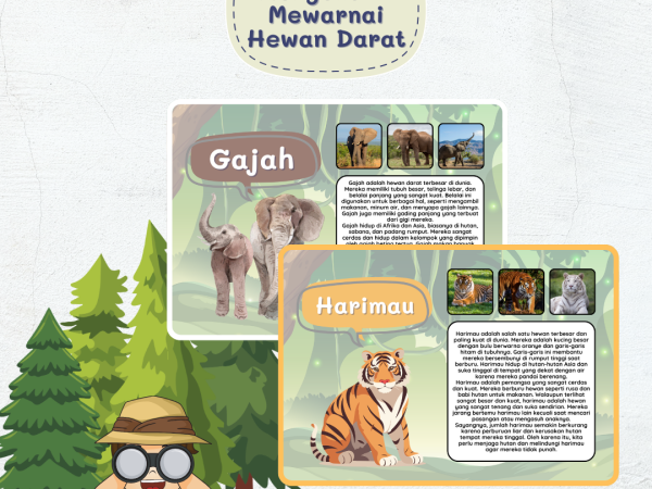 Buku Mengenal & Mewarnai Hewan Darat
