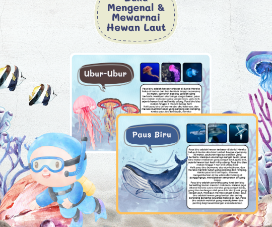 Buku Mengenal & Mewarnai Hewan Laut
